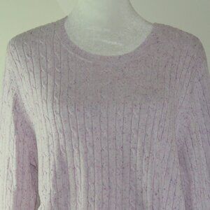 Croft & Borrow Women's Pink Speckled Long-Sleeve Pullover Sweater Size XXL C1240